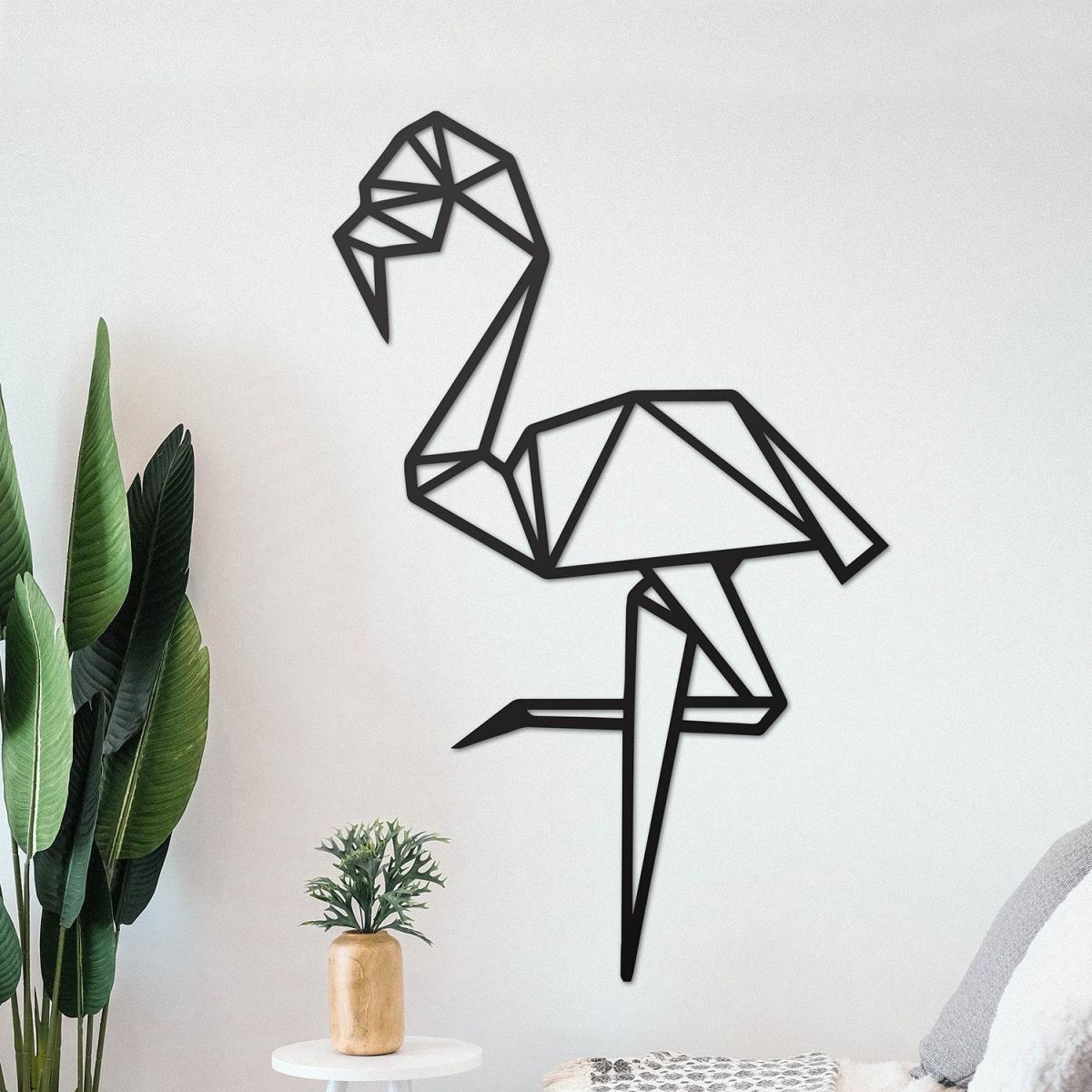 Geometric Flamingo Wall Art in Situ