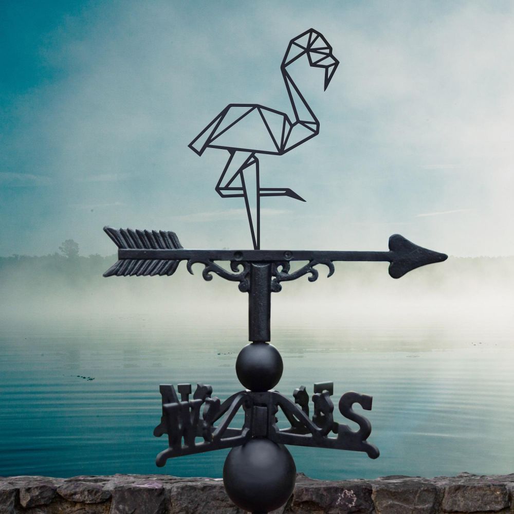 Geometric Flamingo Weathervane