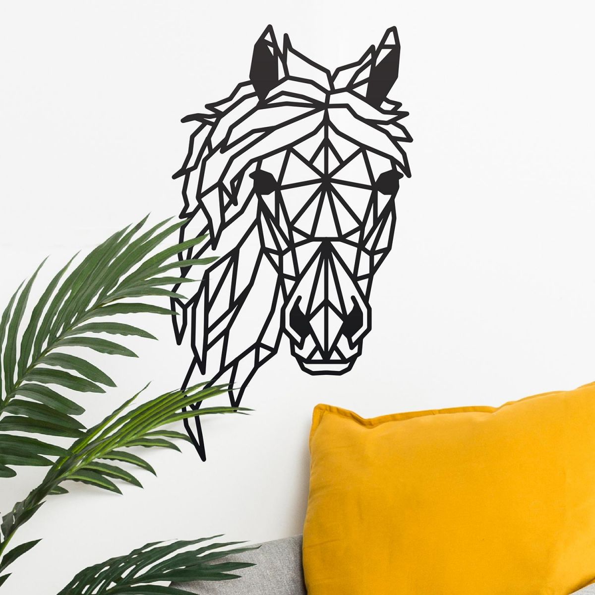 Geometric Horse Head Wall Art in Situ in the Home Geometric Horse Head Wall Art in Situ in the Home