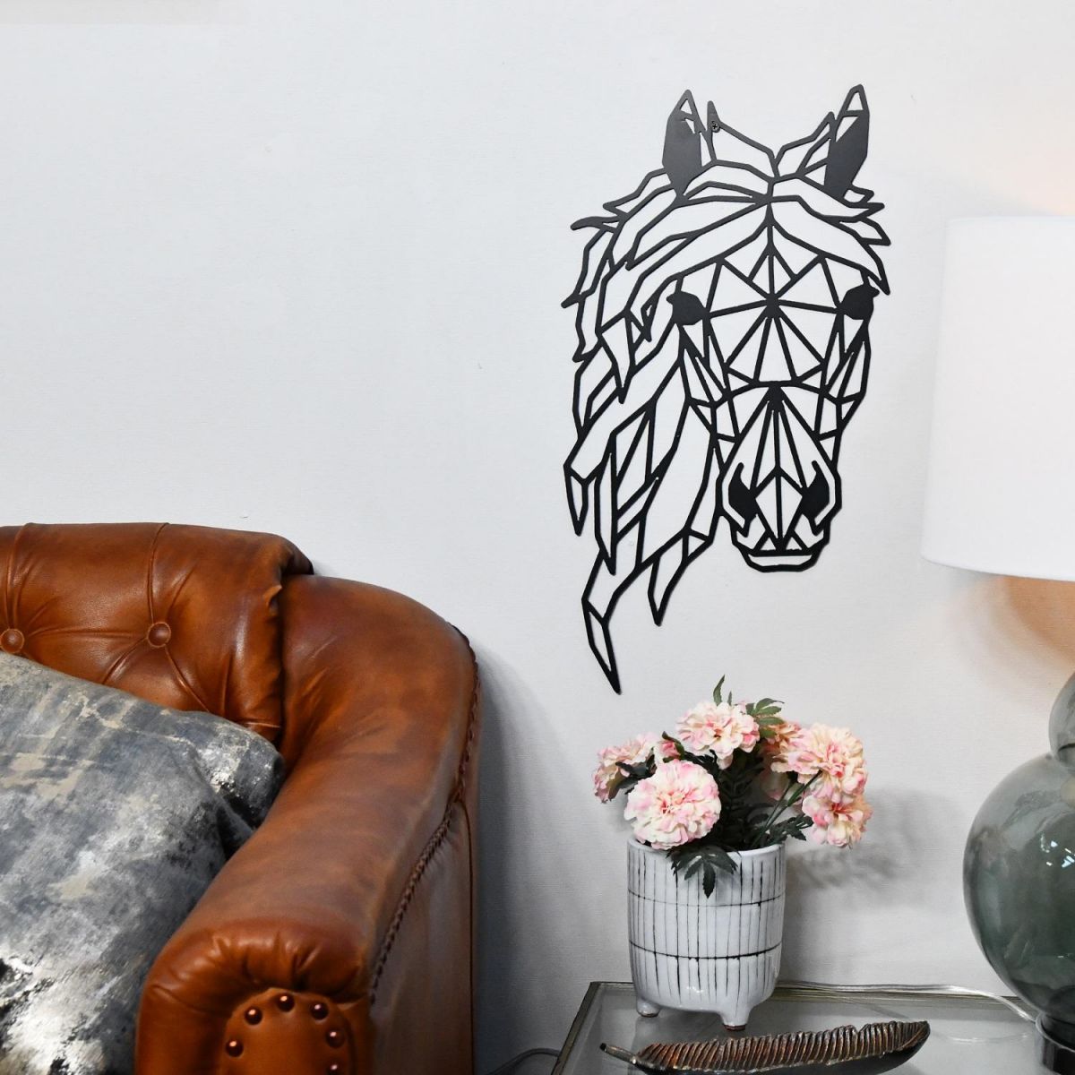 Geometric Horse Head in Black in Situ  Geometric Horse Head in Black in Situ