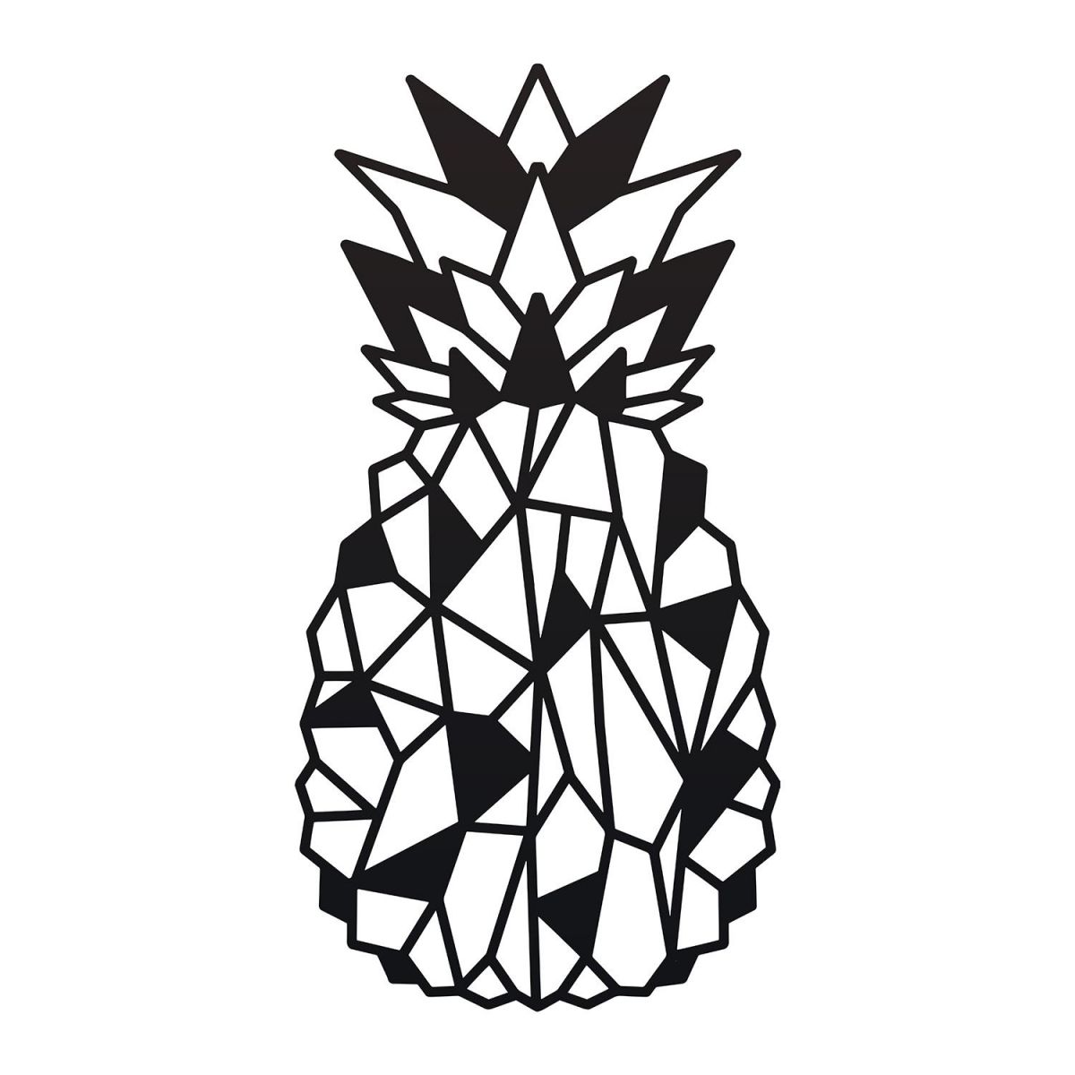 Geometric Steel Pineapple Wall Art in Black