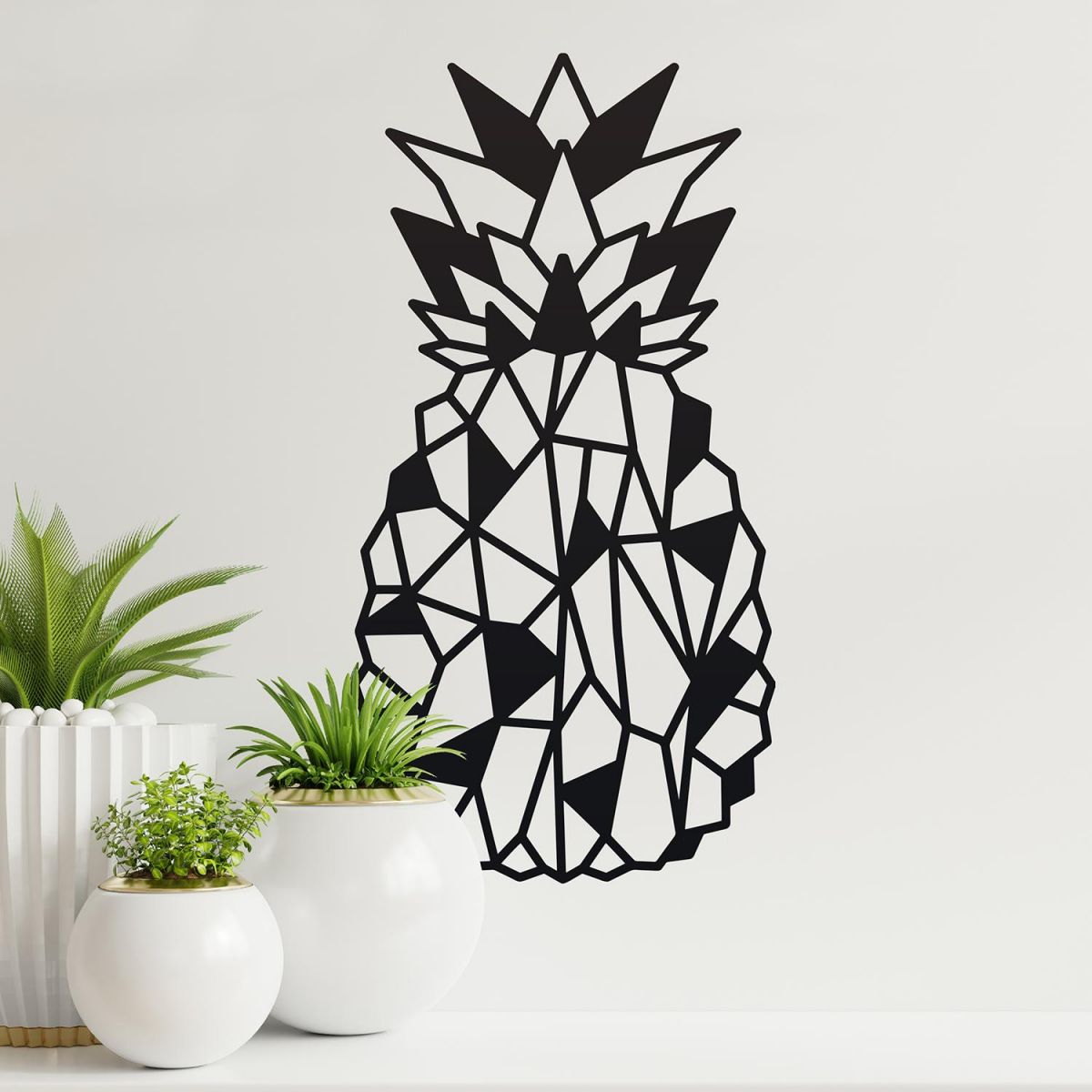 Geometric Steel Pineapple Wall Art in the Home