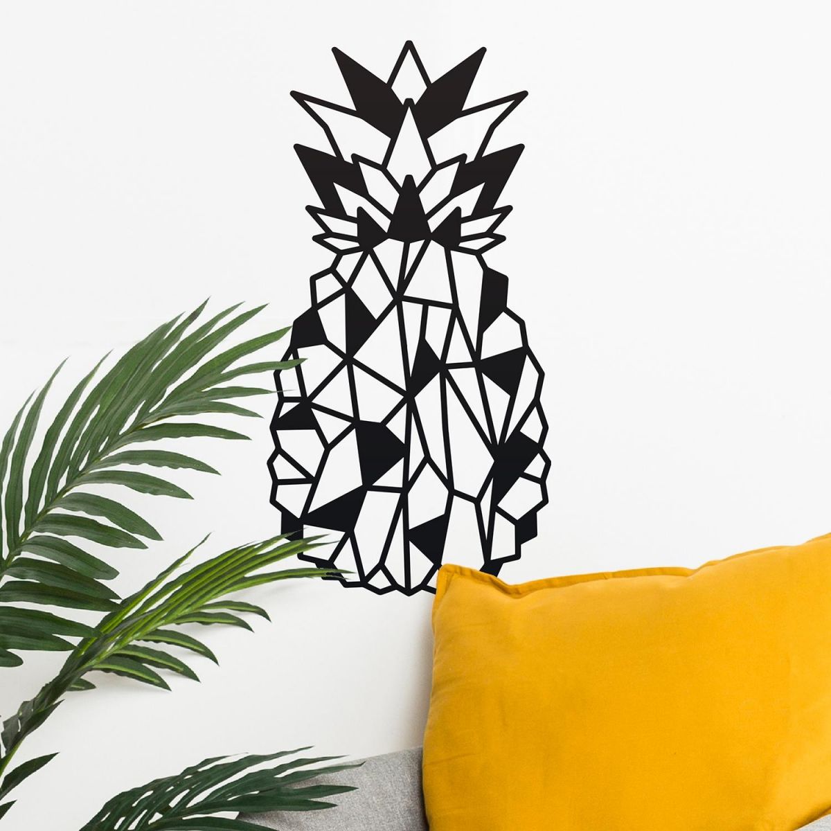 Geometric Steel Pineapple Wall Art in the Home in the Sitting Room