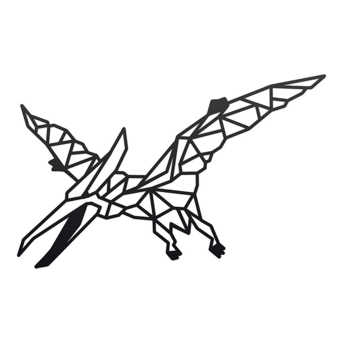 Geometric Iron Pterodactyl Wall Art Finished in Black