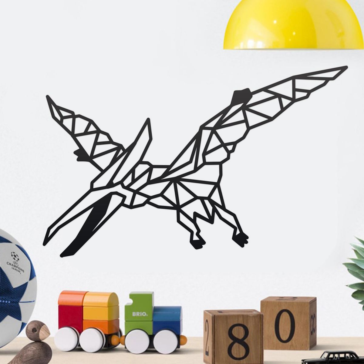 Geometric Iron Pterodactyl Wall Art in the Home