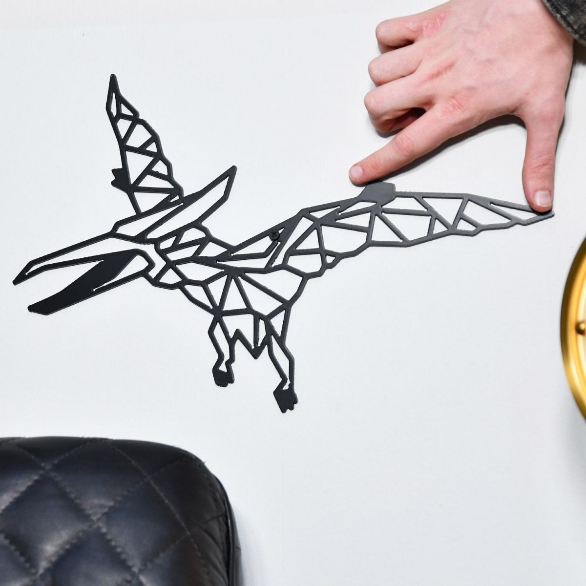 Pterodactyl Wall Art with hand for scale 