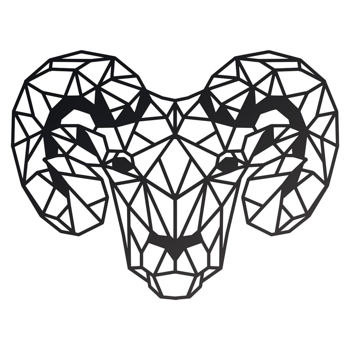 Geometric Steel Ram Wall Art in Black