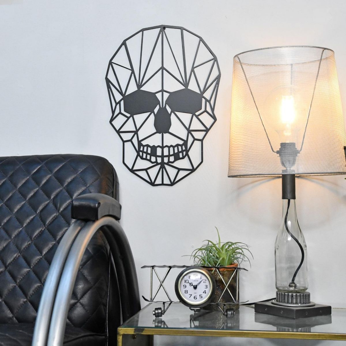 Geometric Skull mounted to wall 