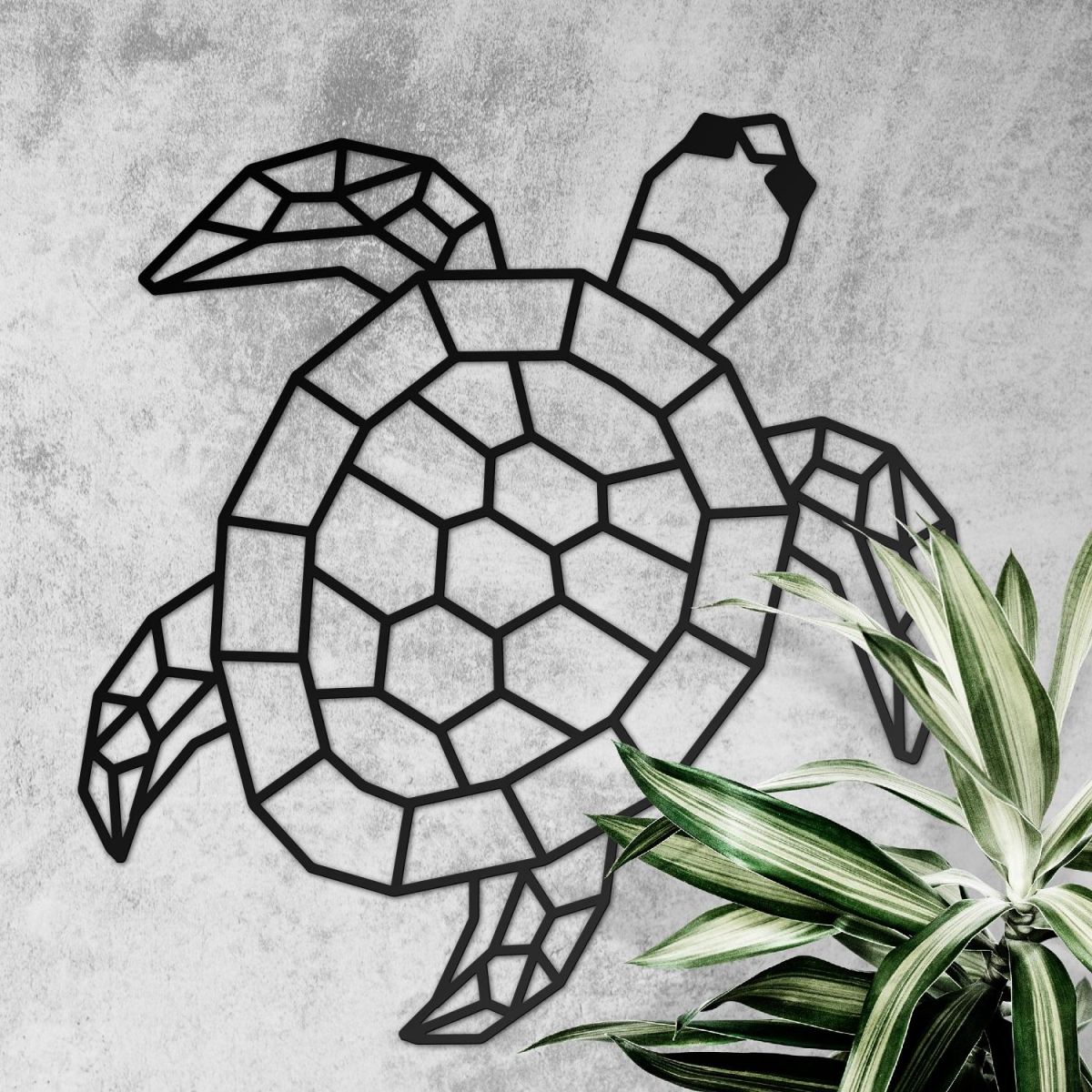 Wall Art of Geometric Sea Turtle 