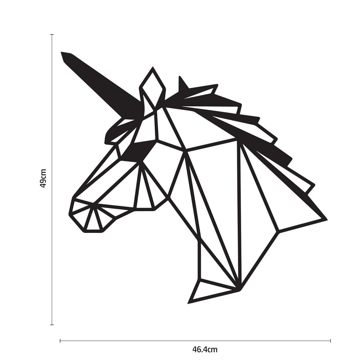 Geometric Unicorn Wall Art Finished in Black