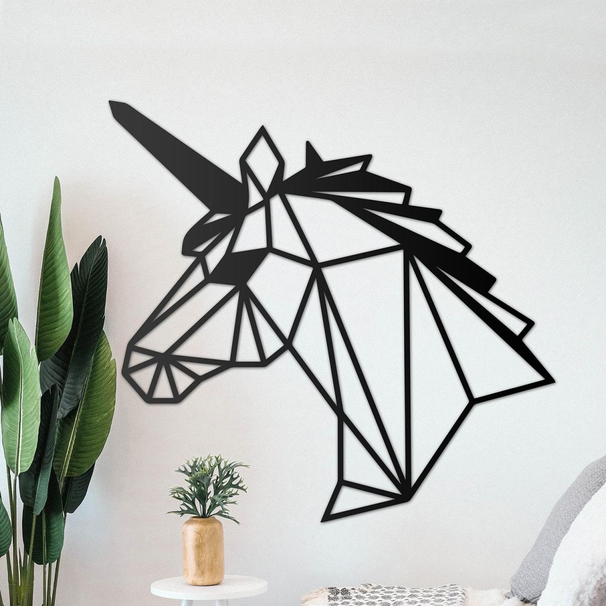 Geometric Unicorn Wall Art in Situ