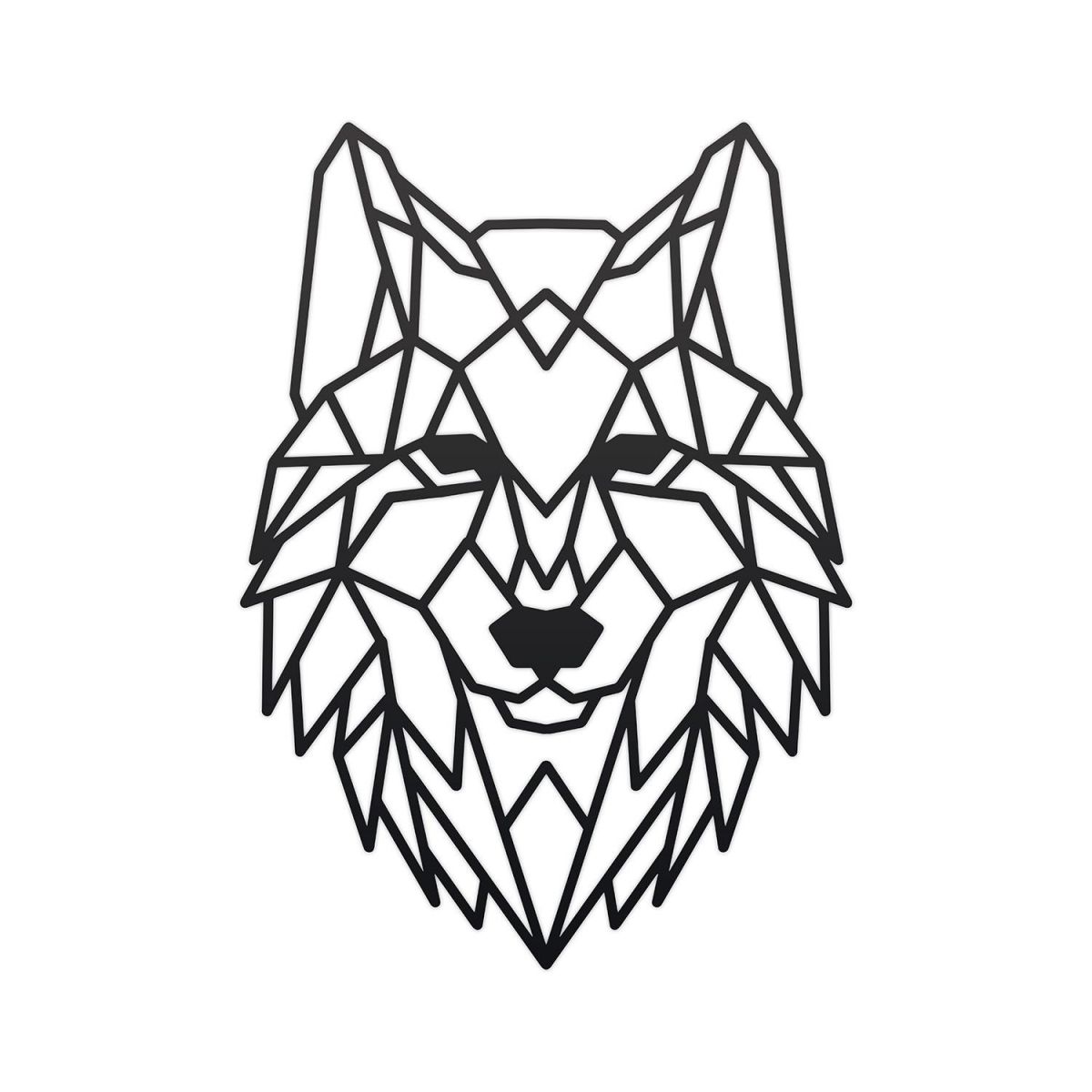 Geometric Iron Wolf Wall Art Finished in Black