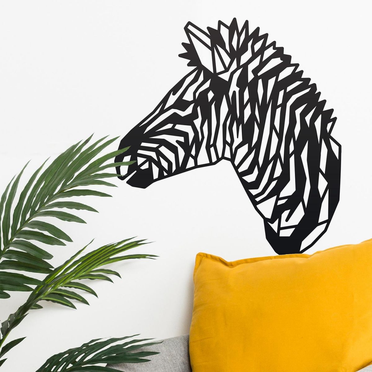 Geometric Zebra Head Wall Art in Situ in the Home