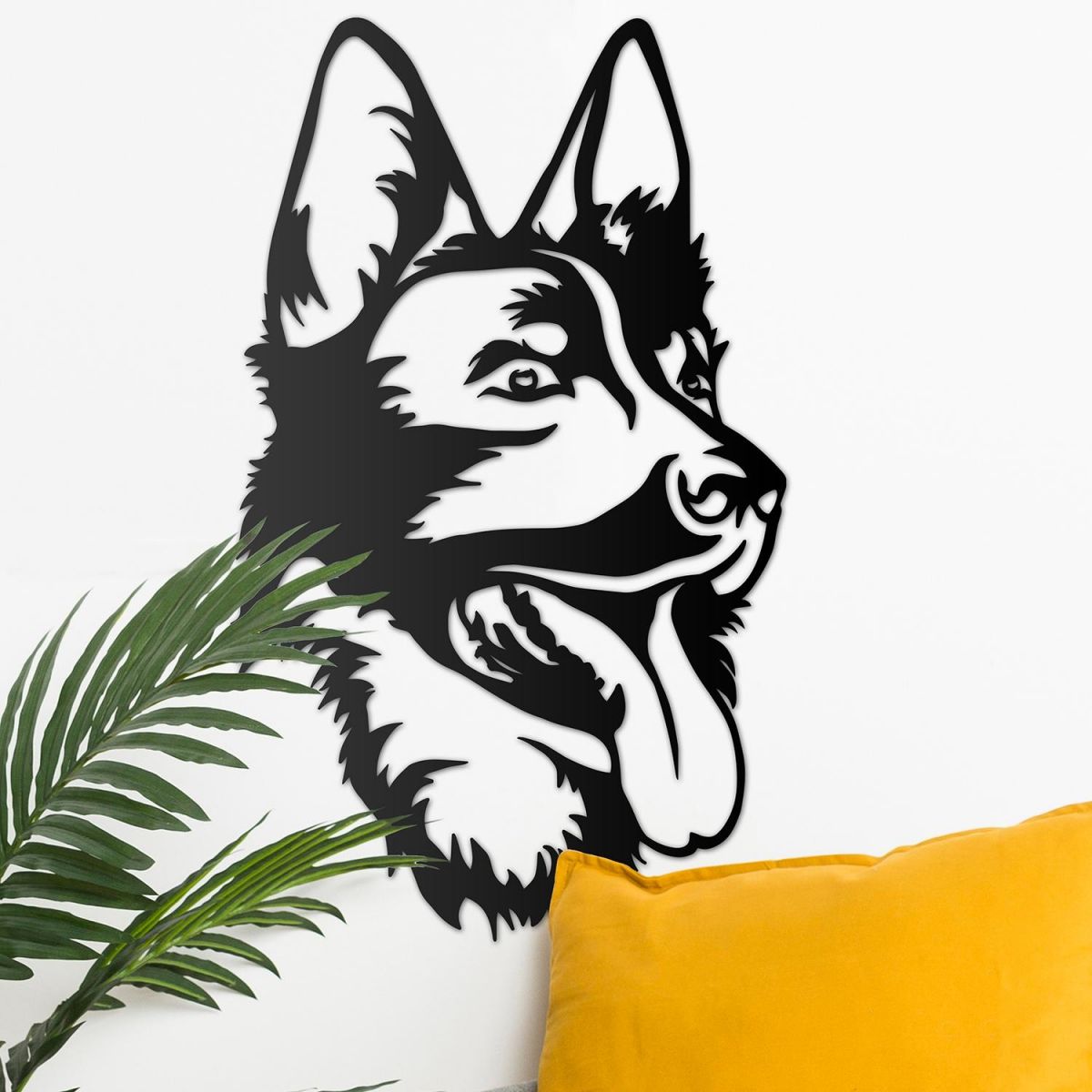 German Shepherd Wall Art in Situ on a White Wall