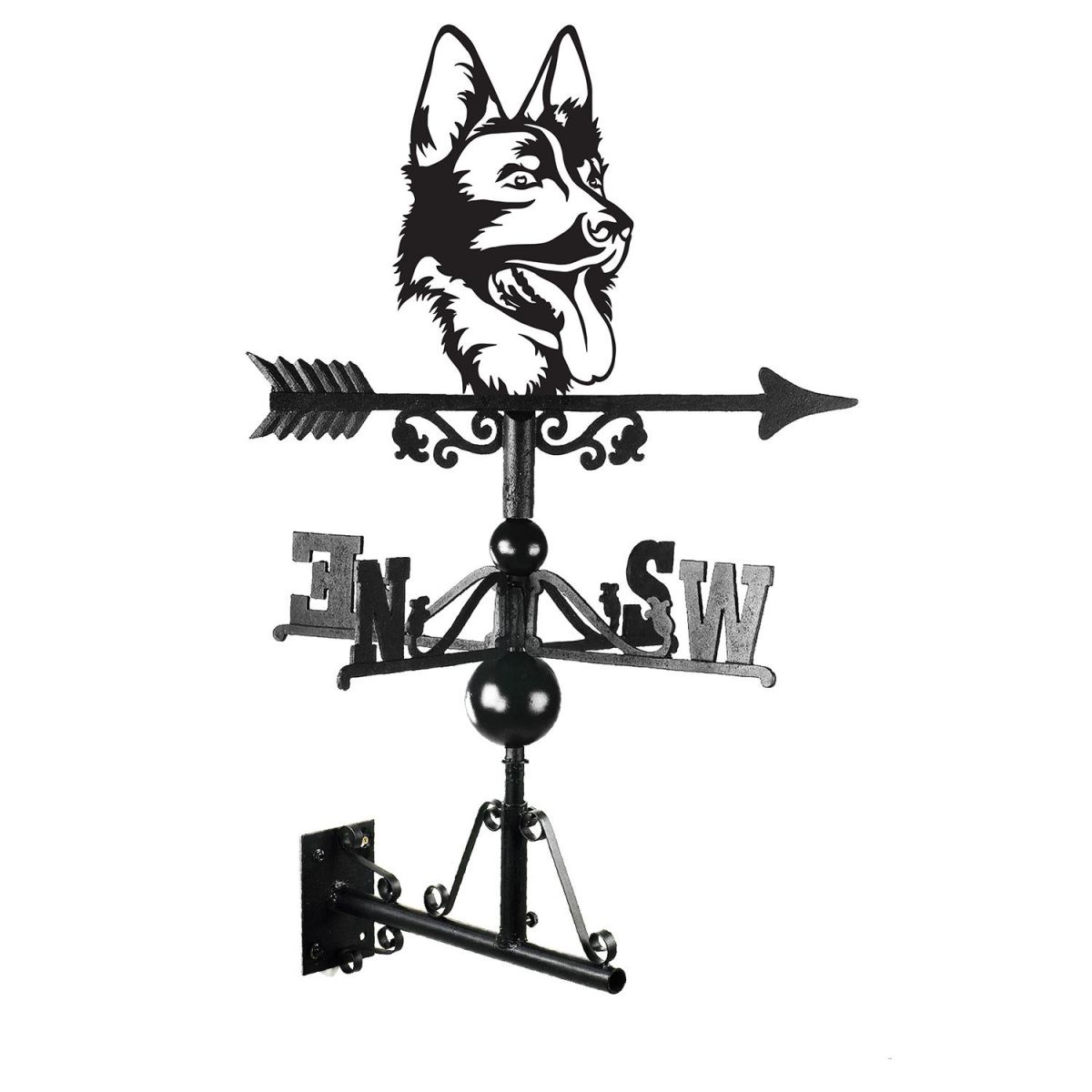 Close-up of the German Shepherd Weathervane Topper