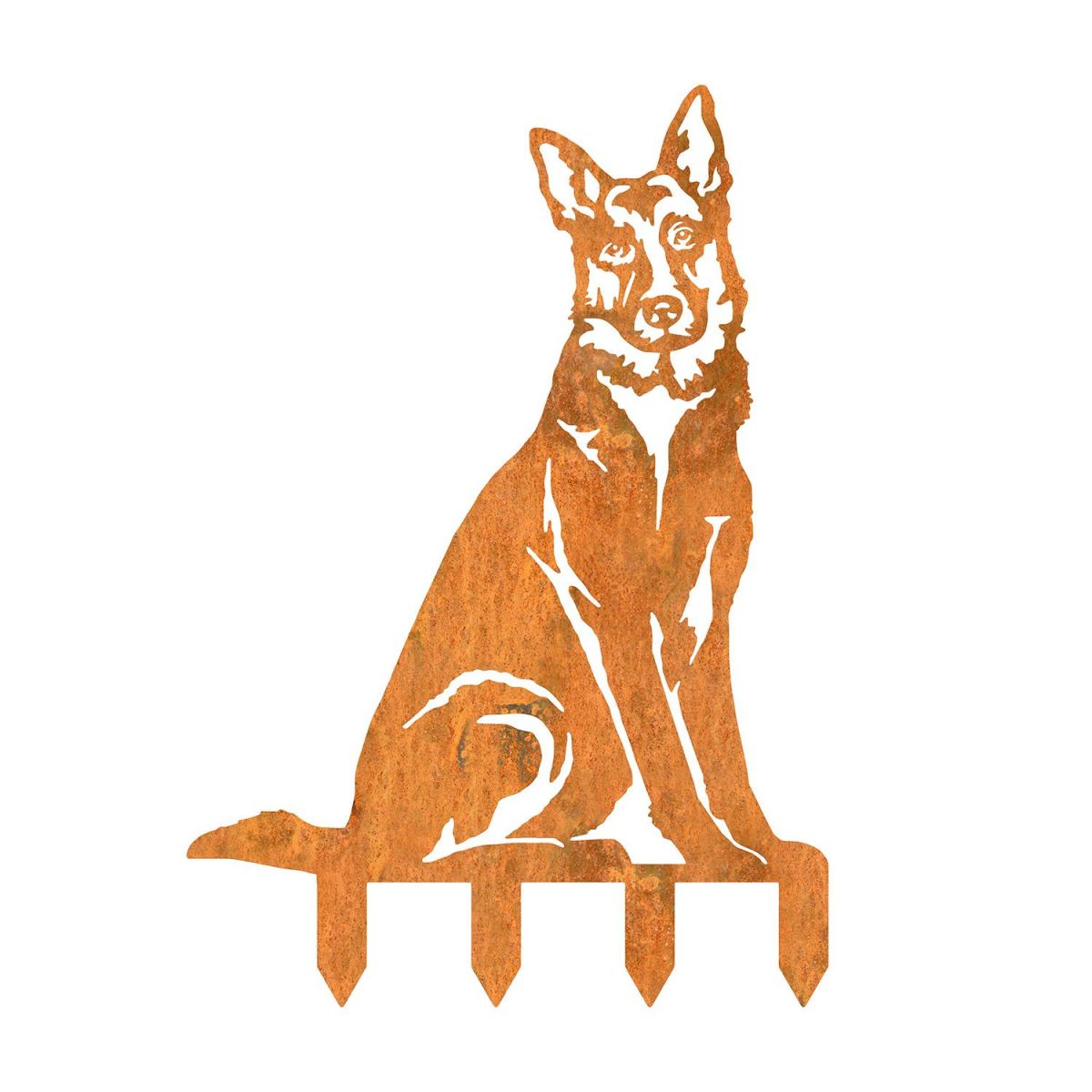 German Shepherd Silhouette in a Rustic Finish