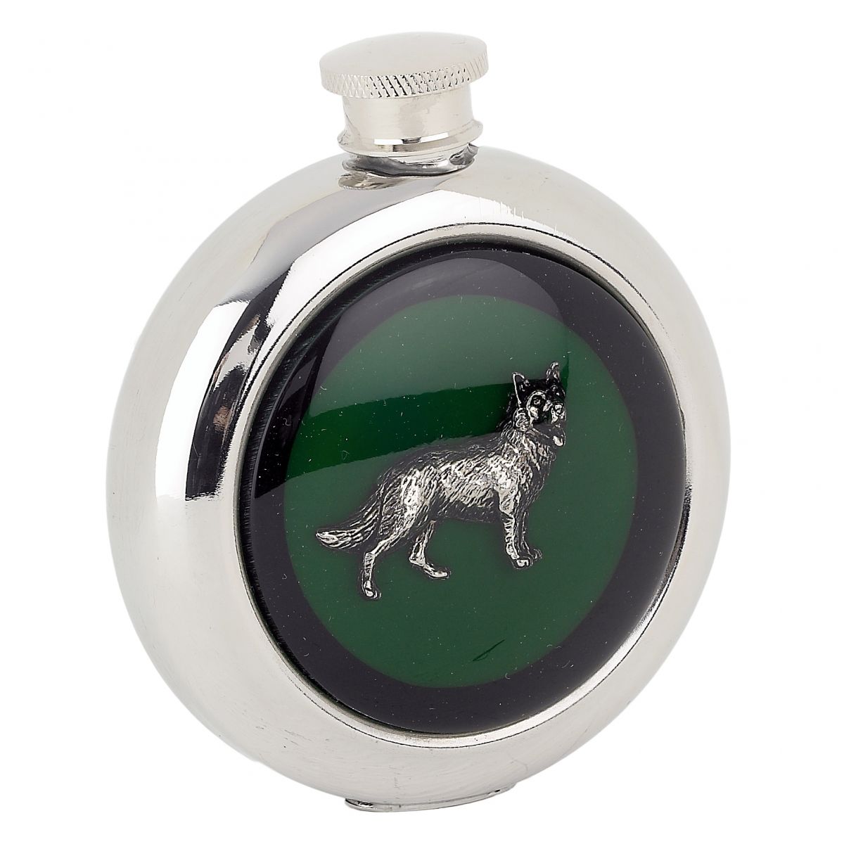 Whiskey Flask With German Shepherd Dog Design