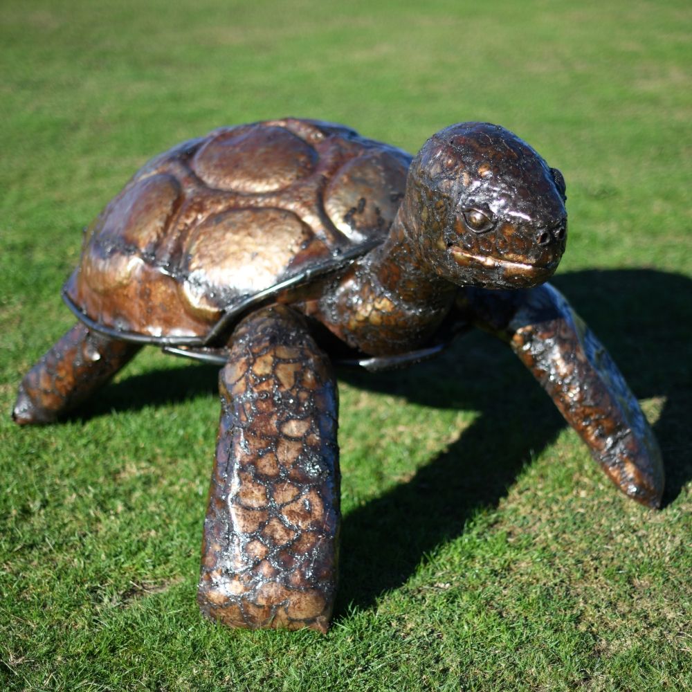 Giant Tortoise Sculpture Created From Recycled Metal