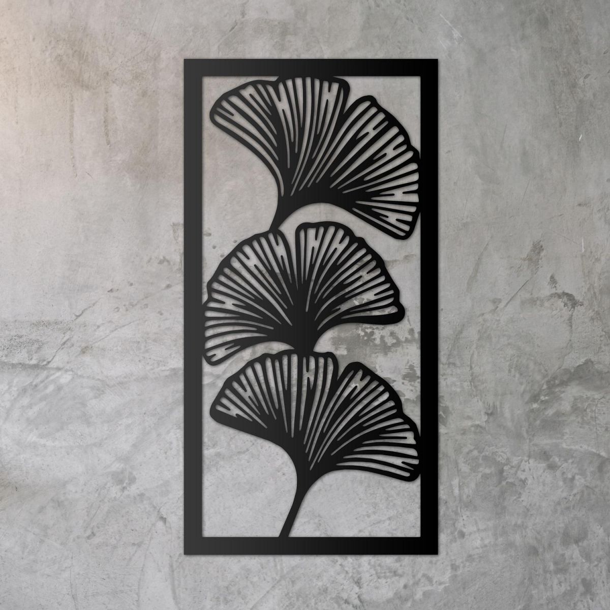 Ginkgo Wall Art on Stone Wall 