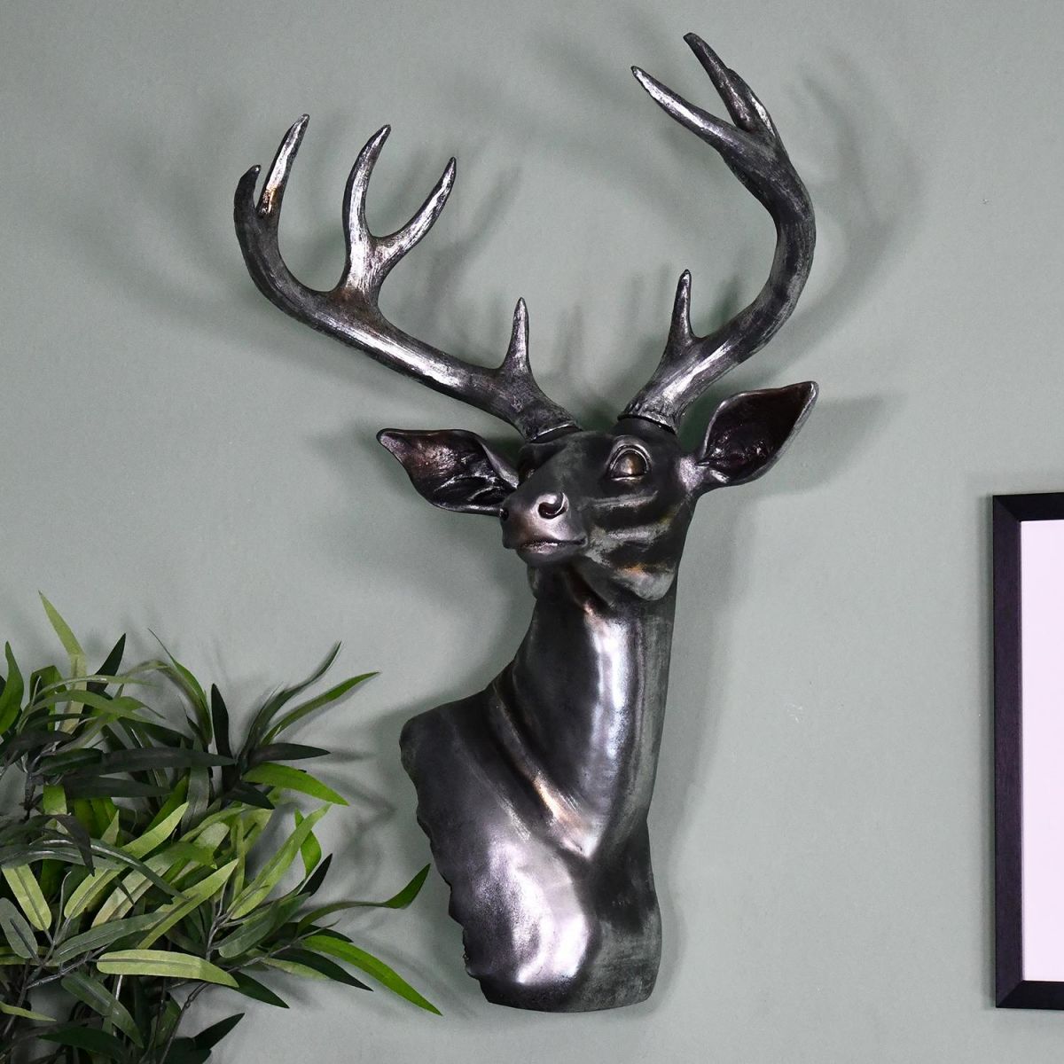 "Glenbrook" Silver Stag Bust in Situ in the Home