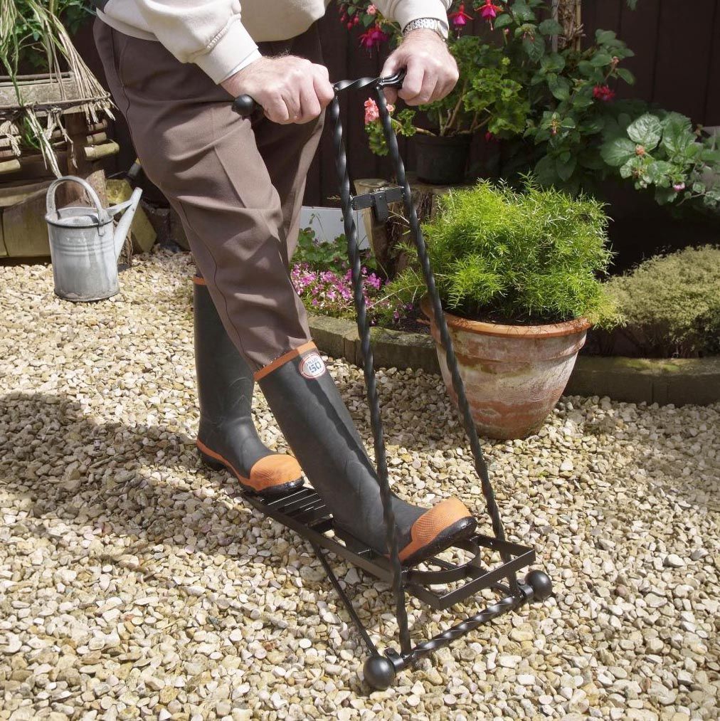Black "Glenmore" Boot jack in Use in the Garden 