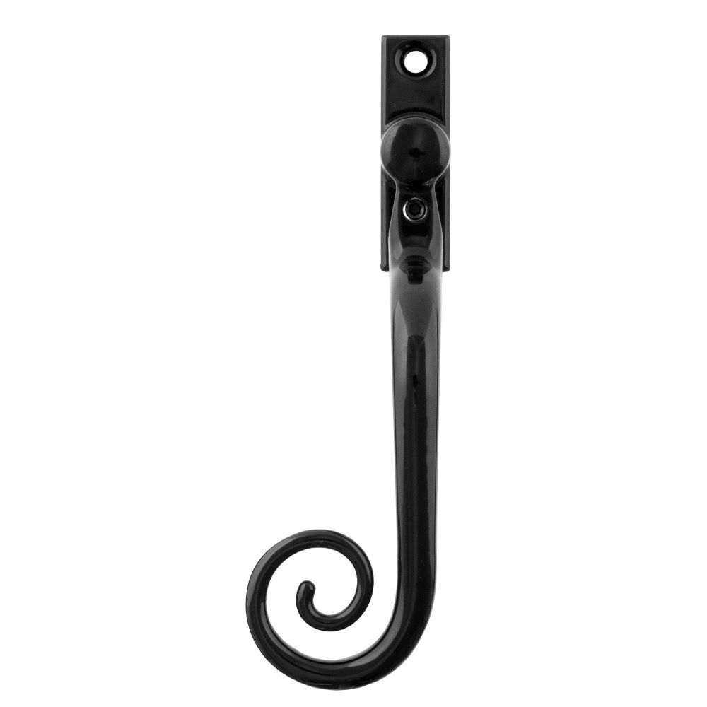 Glossy Black Monkeytail Espagnolette Window Handle left handed