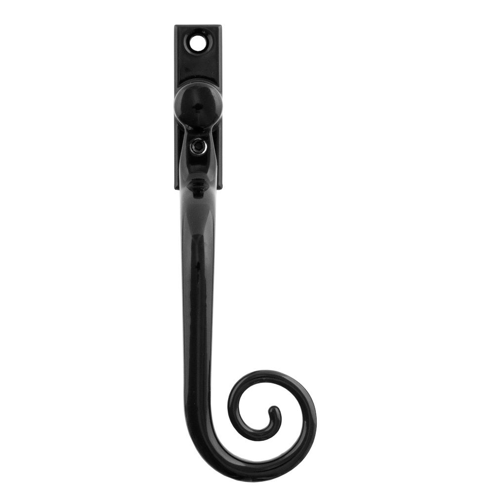 Glossy Black Monkeytail Espagnolette Window Handle right handed