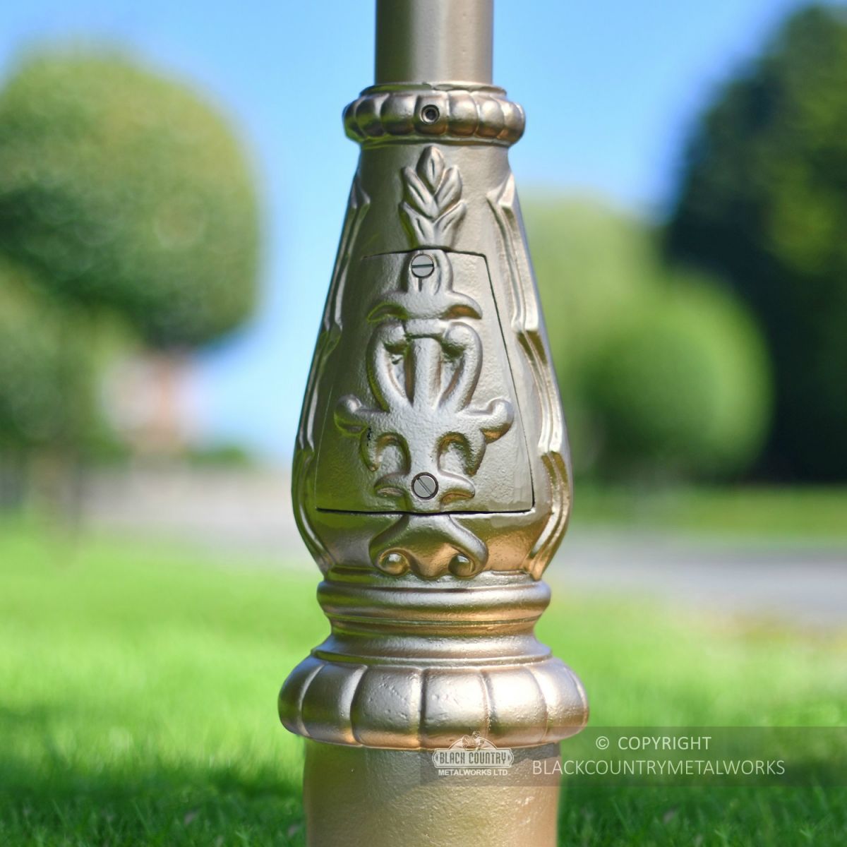 Gold Cast Iron Lamp Post Base