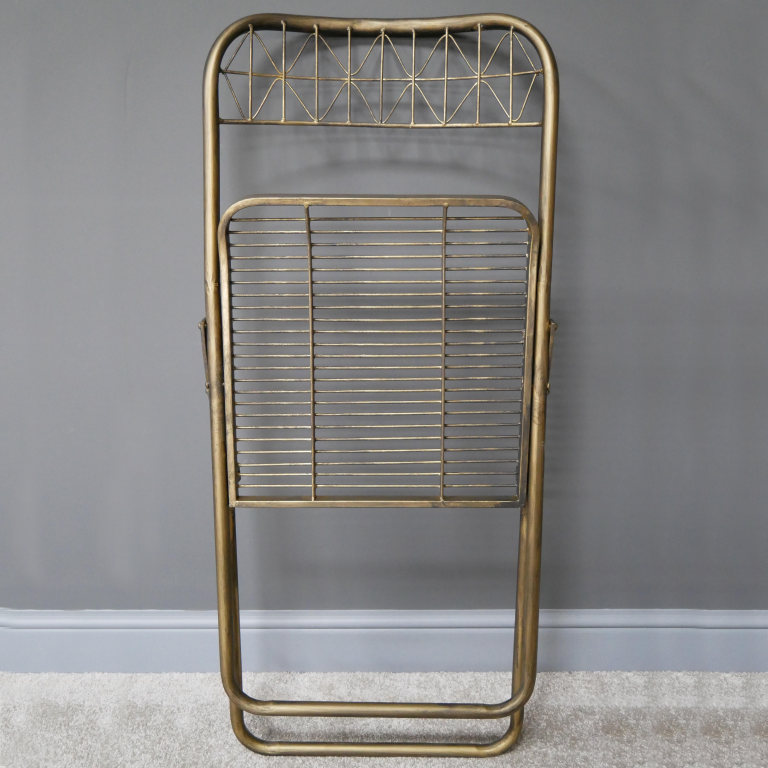 Gold Metal Wire Chair Folded Up Gold Metal Wire Chair Folded Up
