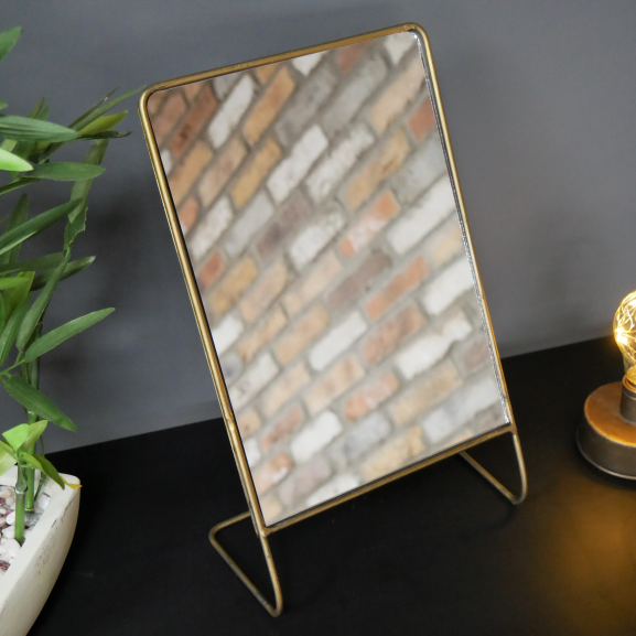 Gold Table Top Mirror in Situ