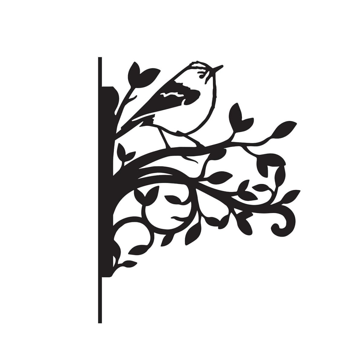 Close-Up of Goldcrest on Branches Steel Hanging Basket Bracket