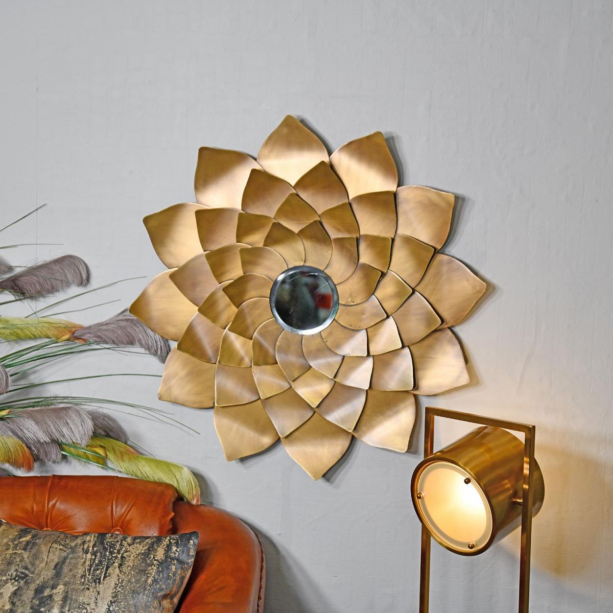 Golden Flower Mirror in Situ in the sitting Room