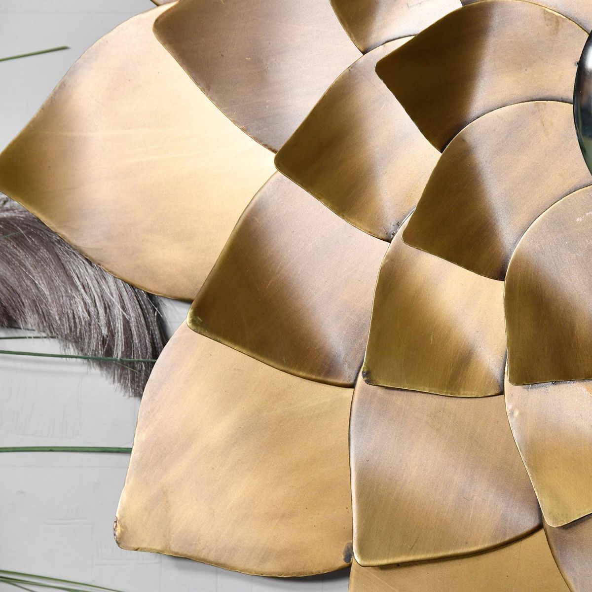 Close-up of the Gold Petals on the Flower Mirror