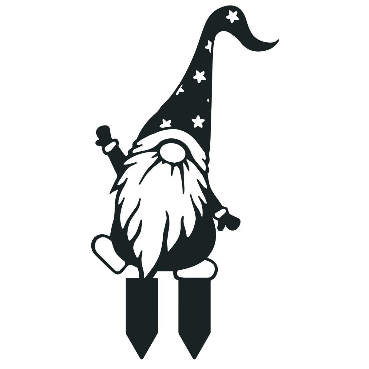 Gonk Gnome With Star Hat Silhouette in a Black Finish