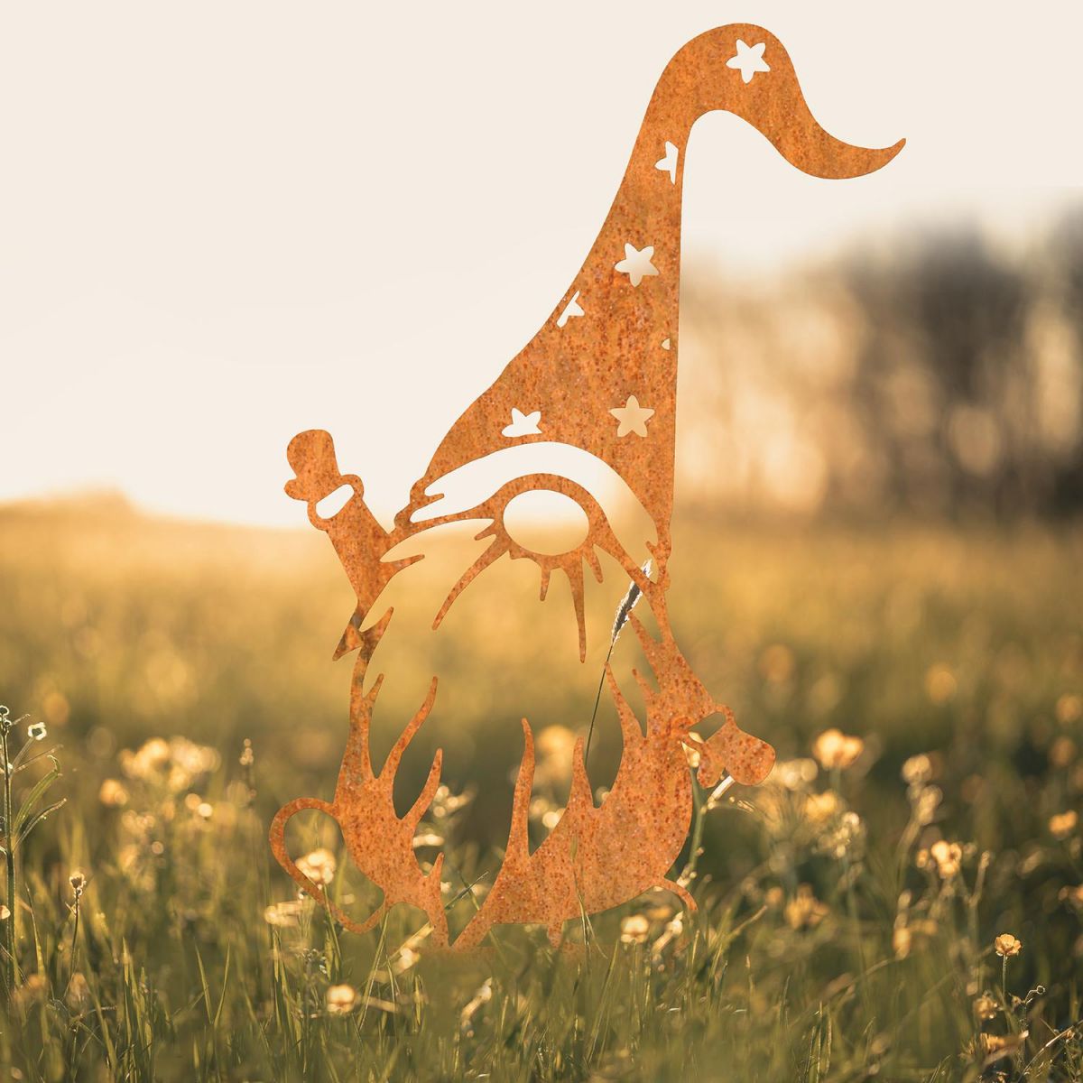 Gonk Gnome With Star Hat Silhouette in Use in a Field