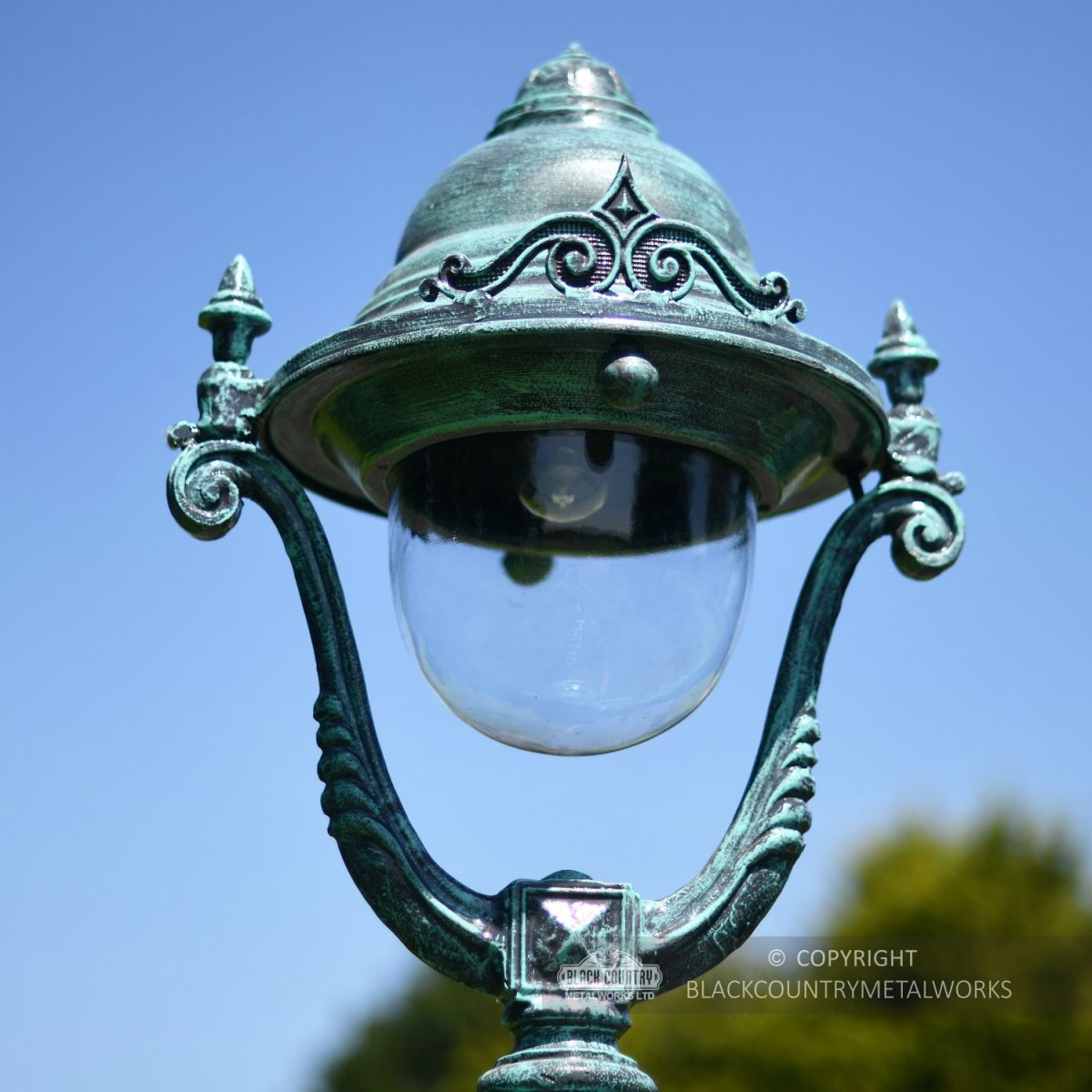 Gothic Style Antiqe Green Luminaire With Opulent Detailing