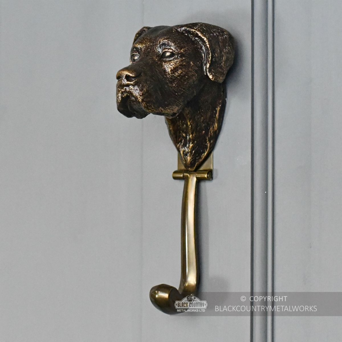 Great Dane Dog Door Knocker in Situ