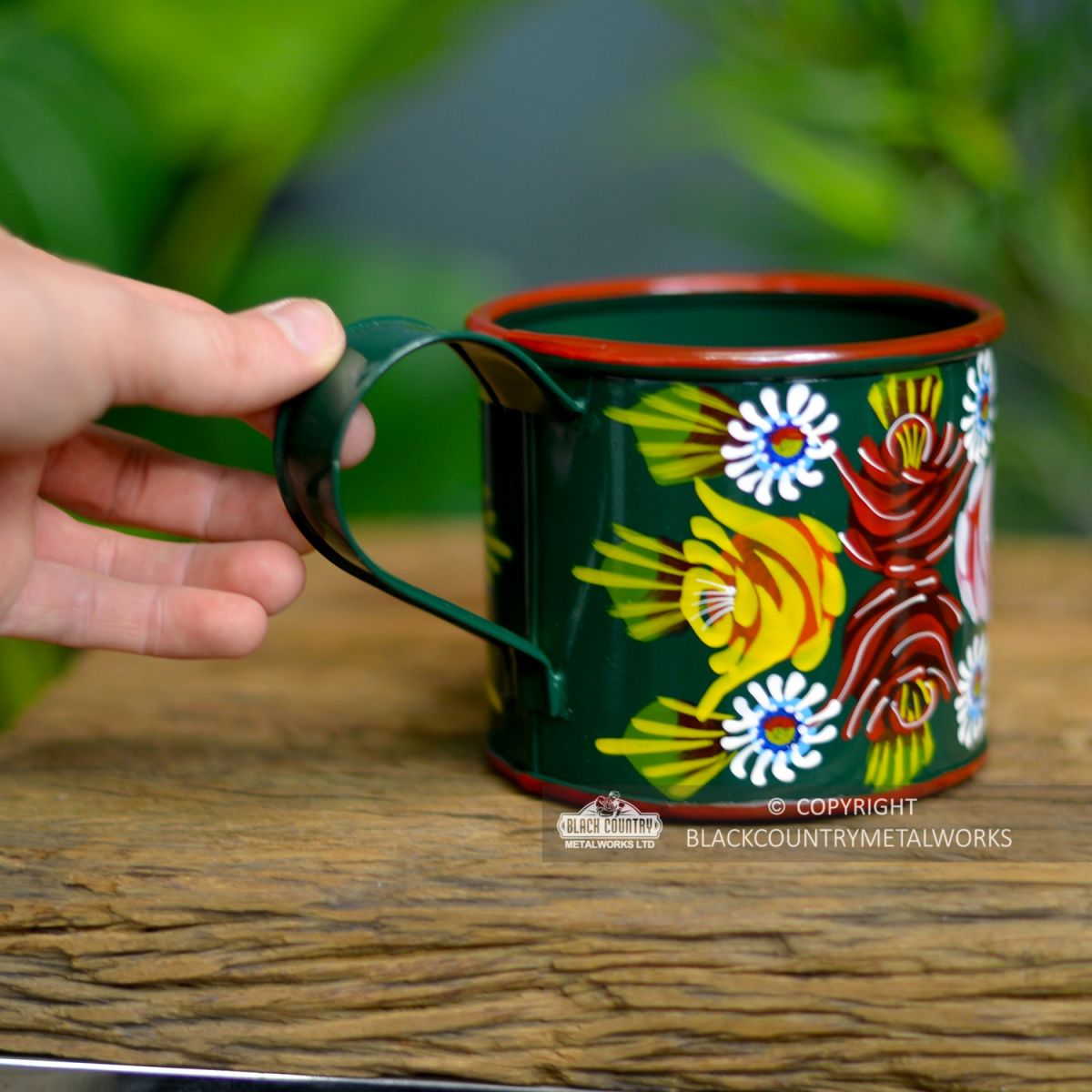 Green Hand Painted Narrowboat Mug to Scale Green Hand Painted Narrowboat Mug to Scale