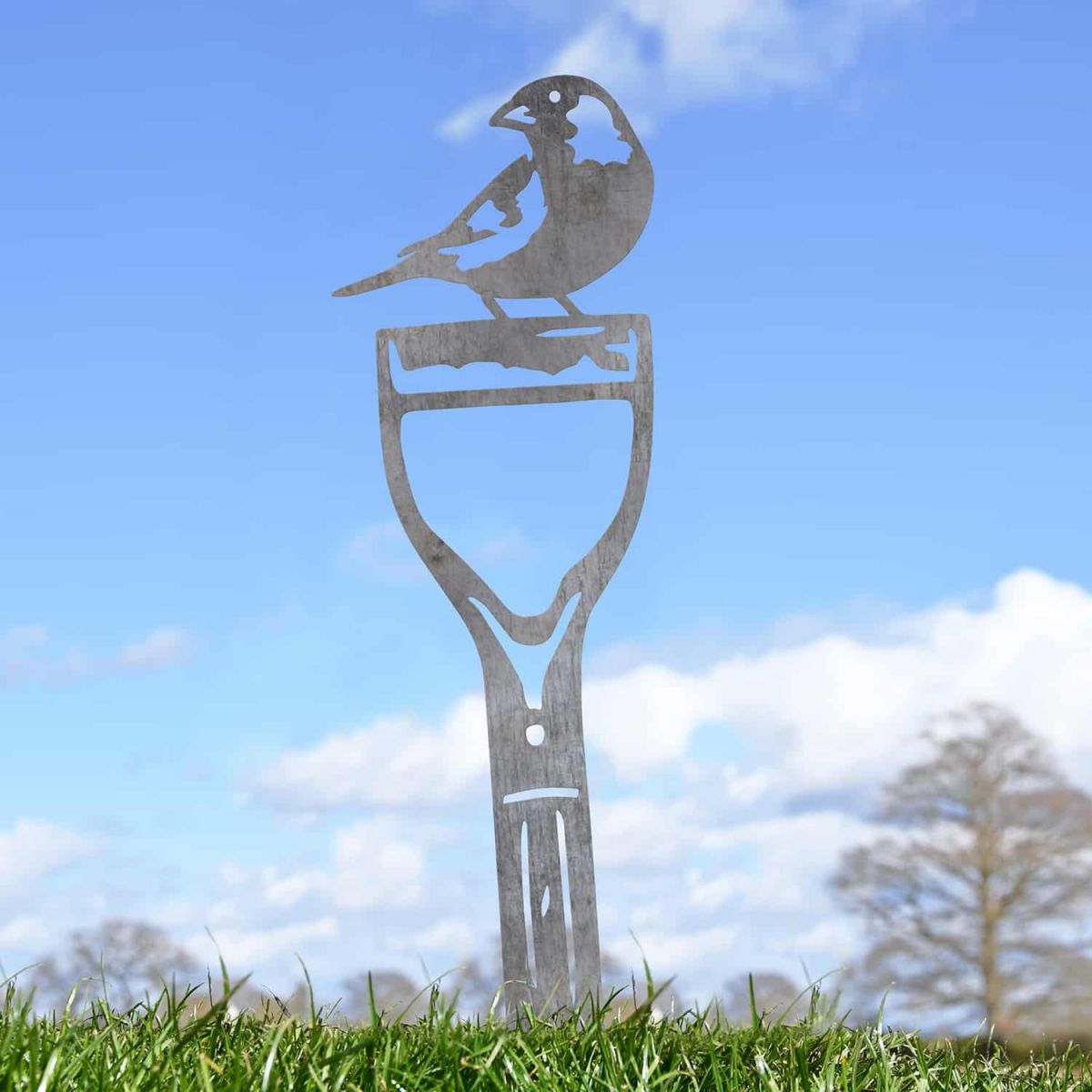 Unfinished Sheet Steel Silhouette with Greenfinch Bird Motif