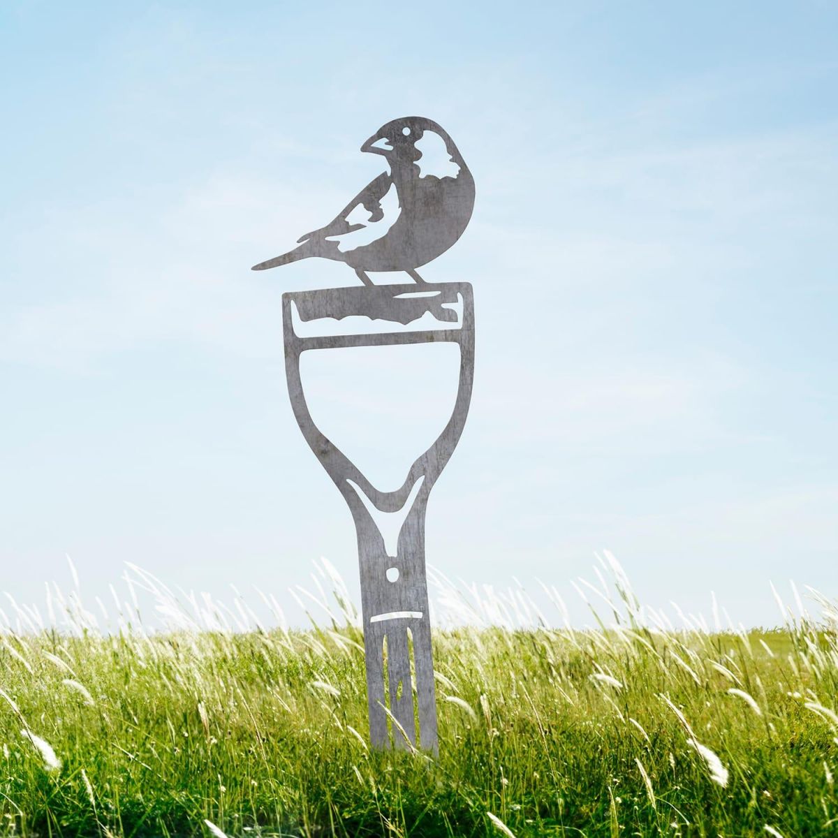 Unfinished Sheet Steel Silhouette with Greenfinch Bird Design