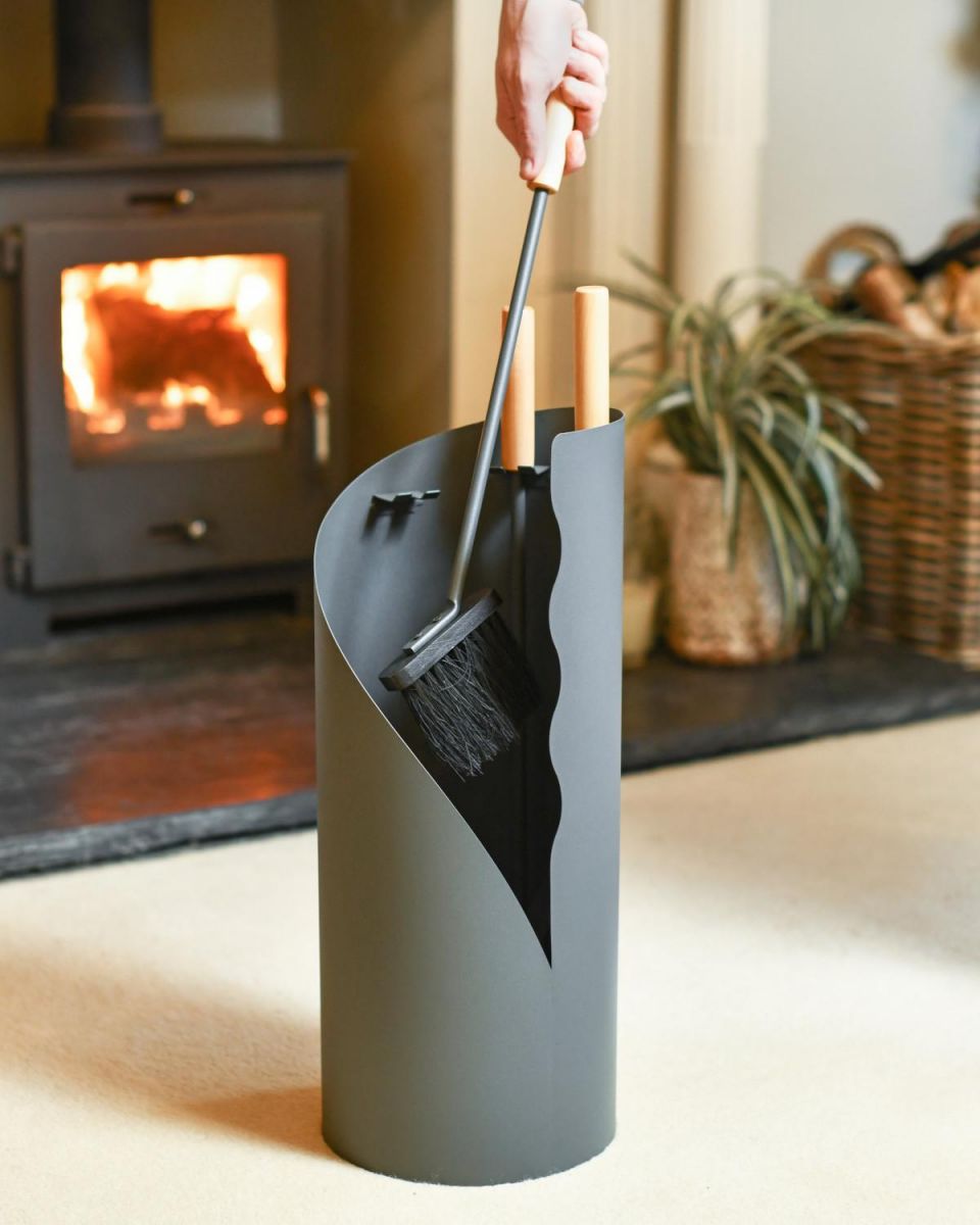 Grey Contemporary "Waves" Companion Set