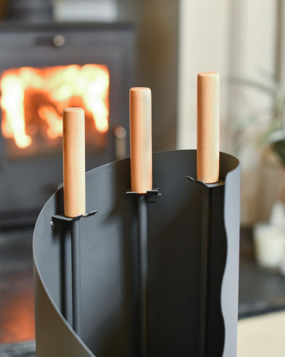 Grey Contemporary "Waves" Companion Set