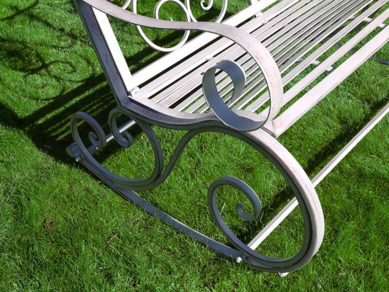 Antique Grey Ornate Rocking Bench Antique Grey Ornate Rocking Bench