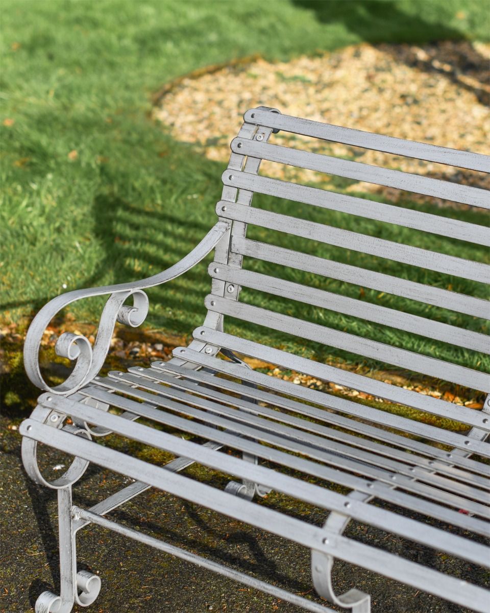Grey Two Seater Park Bench 