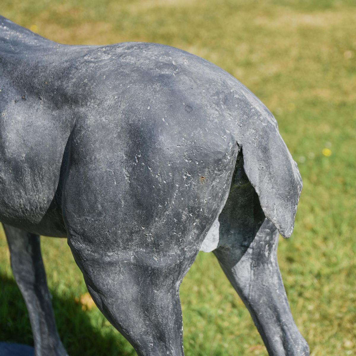 View of the Back of the Grey Standing Stag Sculpture
