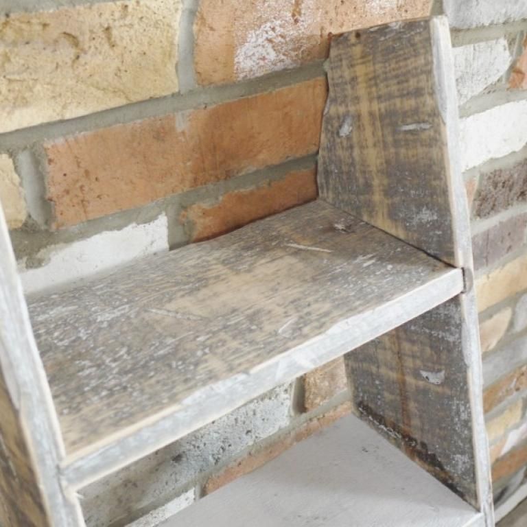 Close-Up of Grey Wooden Decorative Ladder