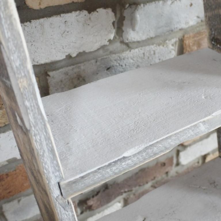 Close-Up of Grey Painted Finish on Interior Ladder