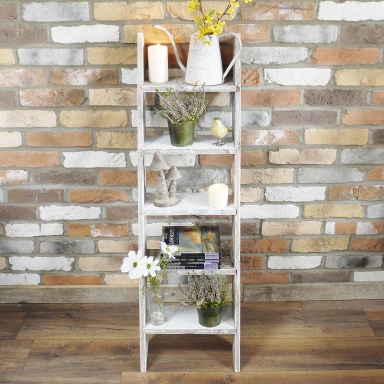 Grey Wooden Decorative Ladder