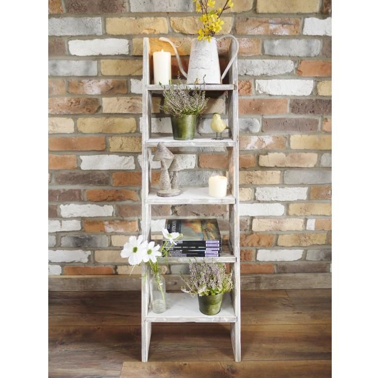 Grey Wooden Decorative Ladder