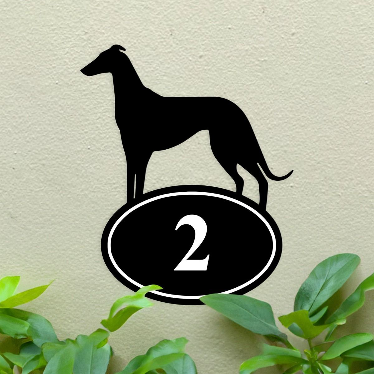 Greyhound Iron House Number Sign 